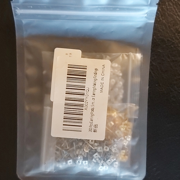 Gold and Silver Earring Posts Flat Pad Blanks Pin Studs and Clear Rubber Backs - Picture 5 of 6